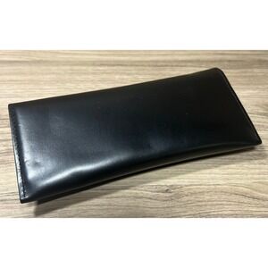 Saint Laurent Black Leather Sunglasses Case Eyewear Pouch Gold Logo Authentic